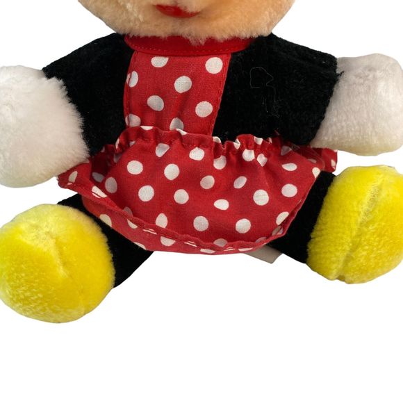 Disneyland Vintage Minnie Mouse Plush Red Polka Dot Dress Walt Disney World - Picture 3 of 9
